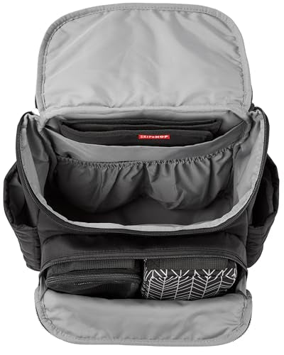 Skip Hop Diaper Bag Backpack: Forma, Multi-Function Baby Travel Bag with Changing Pad & Stroller Attachment, Jet Black - color: Black