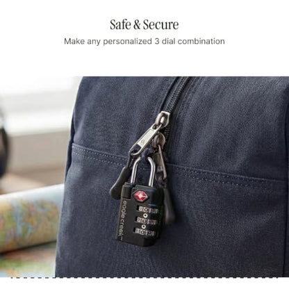 Eagle Creek Travel Safe TSA Lock, 3 Dial Combination, Graphite | Lock for Suitcase, Duffel Bag, and Backpack Security, Travel Sentry Certified, Keep Your Belongings Secure