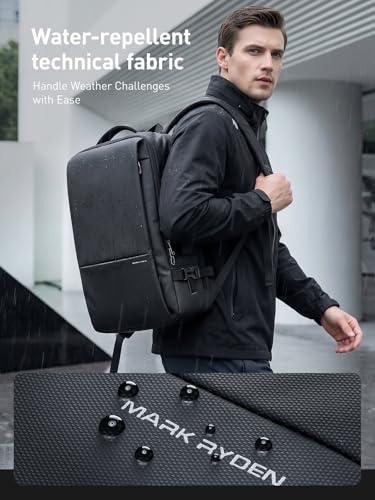 MARK RYDEN Business Backpack for Men, 30L Waterproof Laptop Backpack - color: Elegant Black, size: Standard – 30L