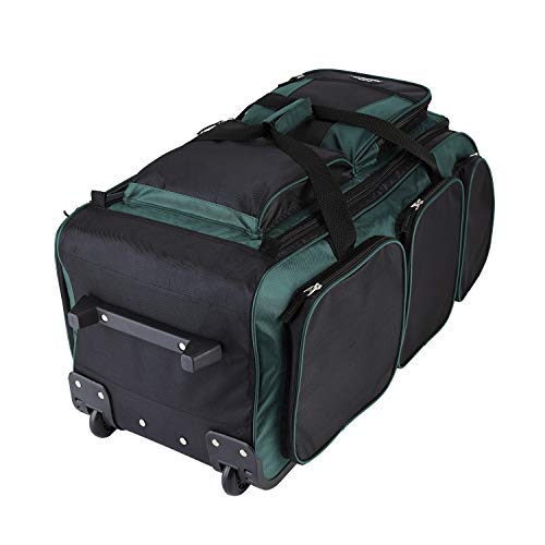 Travelers Club Xpedition 30 Inch Multi-Pocket Upright Rolling Duffel Bag - color: Teal