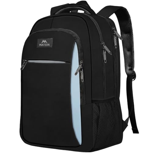 MATEIN Business Travel Laptop Backpack for Men, Anti Theft Slim Sturdy Bag - color: Black Blue, size: 15.6 Inch