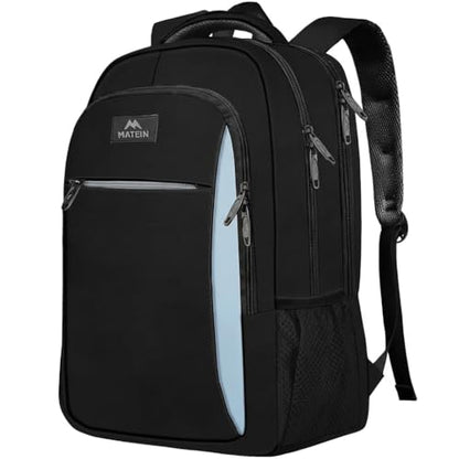 MATEIN Business Travel Laptop Backpack for Men, Anti Theft Slim Sturdy Bag - color: Black Blue, size: 15.6 Inch