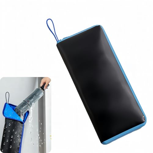 Dual-Sided Wet Umbrella Sleeve - Waterproof Oxford Fabric & Super Absorbent Microfiber, Portable Carry Pouch for Travel & Commute, Fits Most Umbrellas, Leak-Proof Zipper