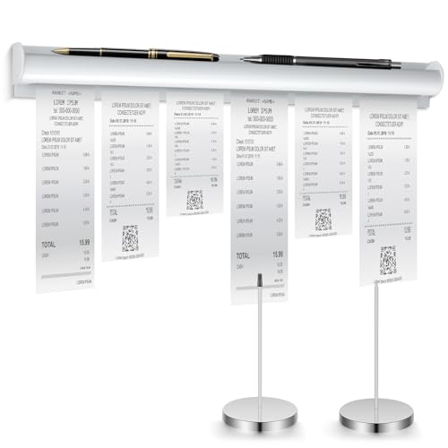 16/18/24/36" Restaurant Ticket Holder Set with 2 Spikes,16 Inch,Pen Slot | Aluminum Check Rail, Sliding Grip, Adhesive or Screw Mounting, Organizes Orders for Commercial Kitchens Cafes and Food Trucks - size: 16 Inch, style: Pen Slot