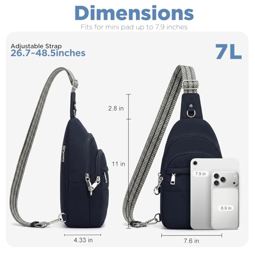 Anti Theft Sling Bag for Women, RFID Crossbody Purse Travel Blue - color: Dark Blue