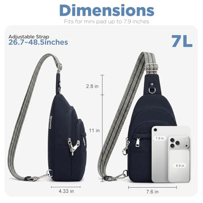 Anti Theft Sling Bag for Women, RFID Crossbody Purse Travel Blue - color: Dark Blue