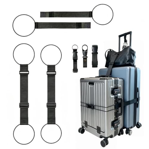 Luggage Strap Set for Suitcases, Adjustable Add-a-Bag Travel Straps