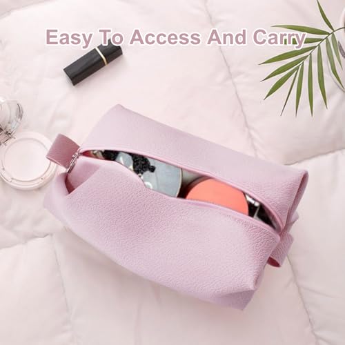 Portable Silicone Makeup Bag, Large Waterproof Makeup Brush Bag,Bathroom Travel Bag,Upgraded Leakproof Zipper Makeup Box,Suitable for Mens Womens(Pink) - color: Pink