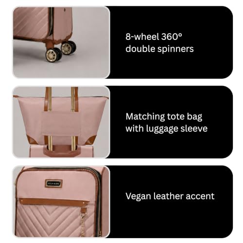 Belle 2-Piece Softside Carry-On and Tote Set - color: Mauve