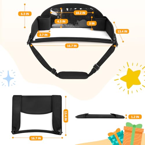 Kids Travel Tray for Car Seat, Road Trip Activities, Black - color: Black