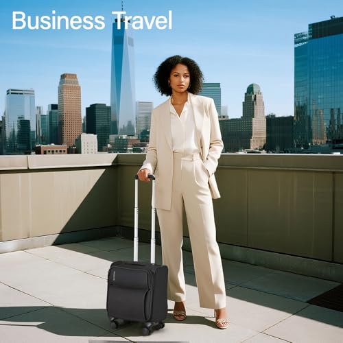 Hanke Underseat Carry On Luggage with Wheels, Small Suitcase, Rolling Bag - color: Burgundy, size: 16 Inch Underseat