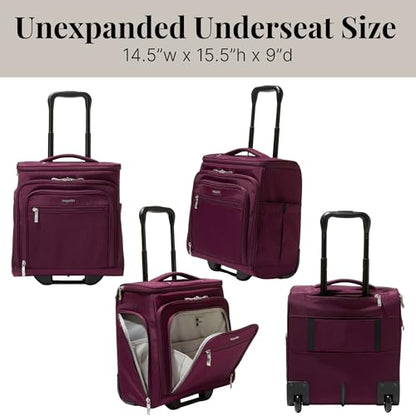Baggallini Expandable Underseat Carry-On - color: MULBERRY
