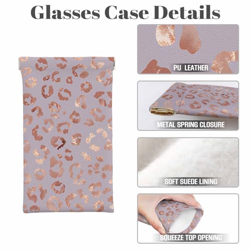 Ocean Beach Glasses Case, Sunglasses Organizer Eyeglasses Case Glasses Cases Pouch For Men Women - color: Leopard Print