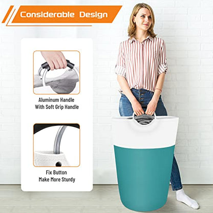 BlissTotes 75L Laundry Basket, Freestanding Collapsible Hamper, Green - color: Green, size: 75L