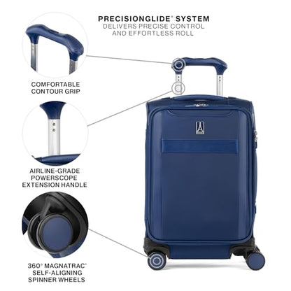Travelpro VersaPack+ Softside Carry-On Luggage Suitcase, Navy Blue, 20-Inch - color: Estate Blue, size: Compact Carry On