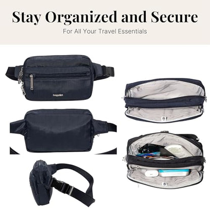 Baggallini Securtex Anti-Theft Belt Bag - color: French Navy