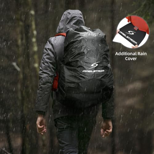 Maelstrom 40L Waterproof Hiking Backpack, Lightweight Travel Daypack - color: Orange