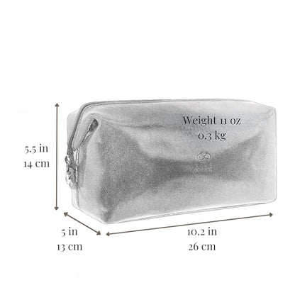 Time Resistance Leather Toiletry Bag - Italian Cosmetic Case Dopp Kit (Green) - color: Green
