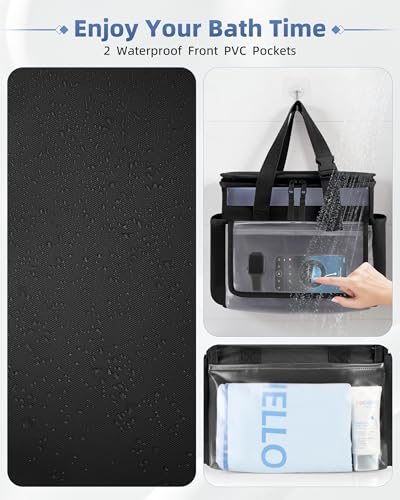 Marscamd Hanging Shower Caddy Organizer Bag with Quick Dry Mesh, Black - color: Black