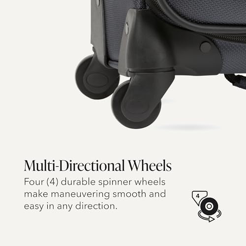 SwissGear Sion Softside Expandable Spinner Luggage Durable Lightweight Travel Suitcase, Dark Grey, 2-Piece Set (Carry-On/Medium) - color: Dark Grey, size: 2-Piece Set (Carry-On/Medium)