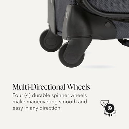 SwissGear Sion Softside Expandable Spinner Luggage Durable Lightweight Travel Suitcase, Dark Grey, 2-Piece Set (Carry-On/Medium) - color: Dark Grey, size: 2-Piece Set (Carry-On/Medium)