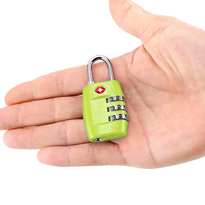 TSA Luggage Locks (4Pack) - 3 Digit Combination Padlocks - Approved Travel Lock for Suitcases & Baggage (Green1) - color: Green