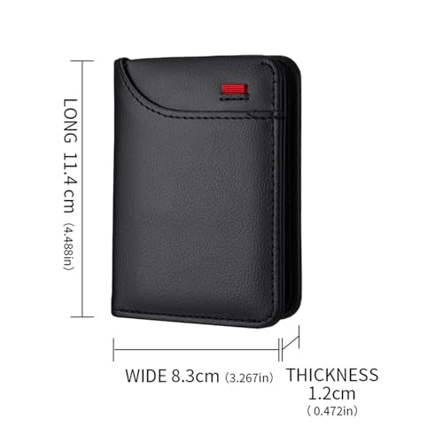 Mini Slim Wallet 5 Card Slots ID Window 1 Money Pocket Faux Leather Thin Compacted - color: Grey Crushed Grain