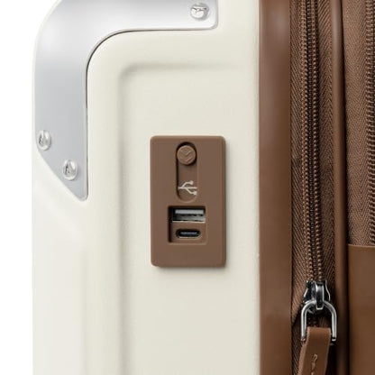Travelpro Platinum Elite Hardside Expandable Spinner Wheel Luggage TSA Lock Hard Shell Polycarbonate Suitcase, Cream White, Carry-on 21-Inch - color: Cream White, size: Carry-on 21-Inch