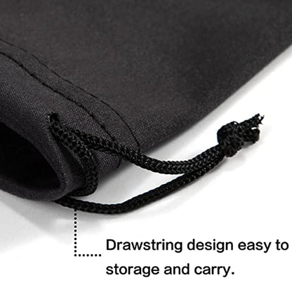 TRIUMPH VISION Glasses Case Soft Eyeglass Case Sunglass Pouch Cloth 3 Pack - color: Zh-5 Pack (Black)