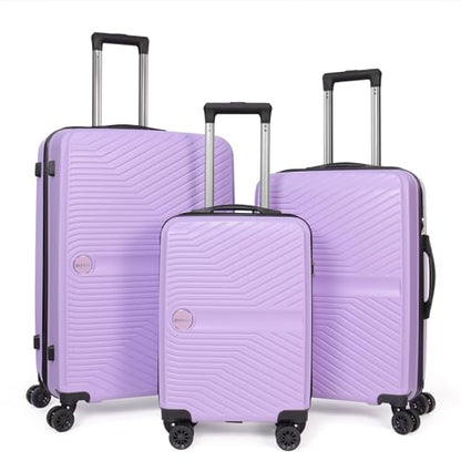 Luggage Set 3 Pieces -Suitcase Set - Luggage with Wheels - Check-in Luggage - PC + ABS Durable Suitcase Rotating Silent Wheels 3-Piece 20/24/28 Mint Green (purple) - color: purple