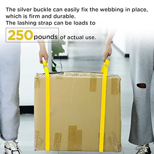 Riakrum 16 Feet 15 Pcs Lashing Straps with Buckles, Adjustable, Yellow - color: Yellow, size: 16 Feet