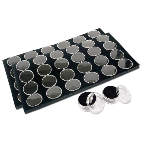 The Display Guys 2-Pack 24-Jar Jewelry Container Insert, Black - color: Black, size: Jars - 24