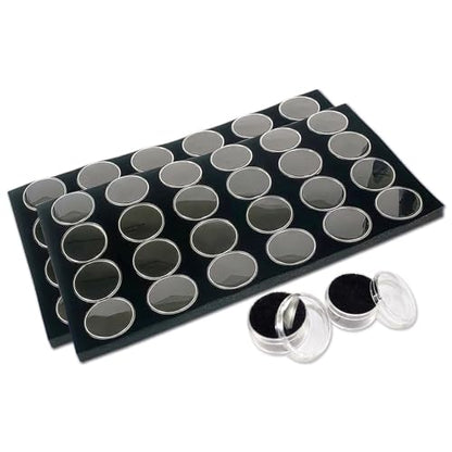 The Display Guys 2-Pack 24-Jar Jewelry Container Insert, Black - color: Black, size: Jars - 24
