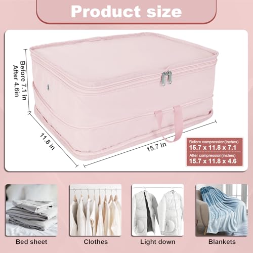 Packing Cubes for Travel Packing Organizers Compression Travel Cubes, Pink - color: Pink