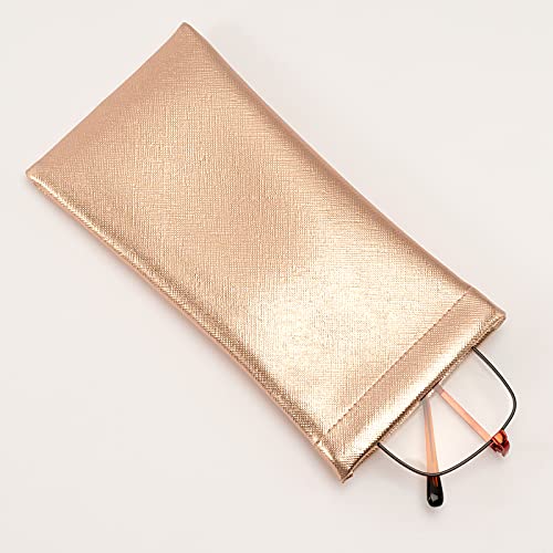 Vemiss 3 Pack Glasses Case, Squeeze Top Soft Sunglasses Pouch - color: Silver Copper Black