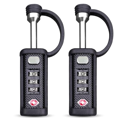 Cut-Resistant Gun Case Lock, TSA Approved Anti-Theft Single Shaft Padlock - color: Black