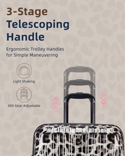 Carry on Luggage, Expandable 20 Inch Hard Shell Suitcase with Spinner Wheels TSA Lock, Lightweight Travel Carry on Suitcases - color: Leopard, size: carry-on 20-inch