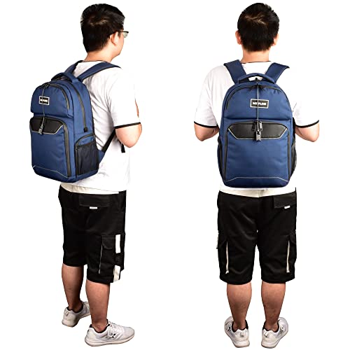 Smell Proof Travel Backpack Bag Anti-Theft Business Laptop Backpack with Lock,Large Daypack Travel bags for College Men & Women - color: Blue