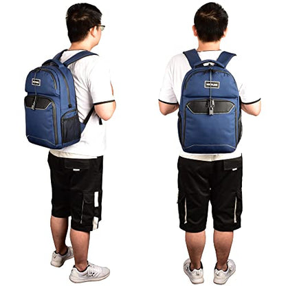 Smell Proof Travel Backpack Bag Anti-Theft Business Laptop Backpack with Lock,Large Daypack Travel bags for College Men & Women - color: Blue
