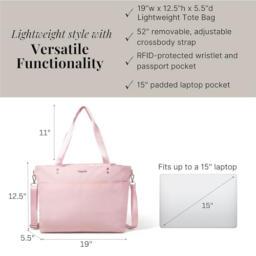 Baggallini Carryall Laptop Tote - color: Bagg Pink