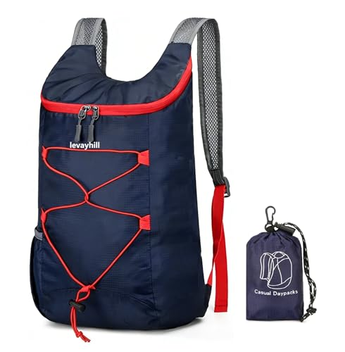 levayhill 16L Foldable Hiking Backpack,Small Packable Daypack,Navy Blue - color: Navy Blue