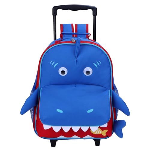 Yodo 3-Way Kids Suitcase Luggage or Toddler Rolling Backpack with wheels - color: Shark-Medium, style: Shark