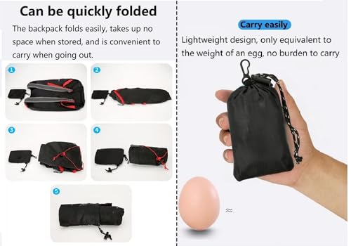 levayhill 16L Small Lightweight Foldable Backpack Sun Hats Travel, Black - color: Black
