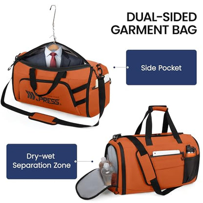 2-in-1 Convertible Garment Bag w/Shoulder Strap - color: Orange