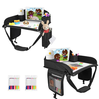 Kids Lap Desk Tray for Road Trip Activities, Portable, Black 2PCS - color: Black-2PCS