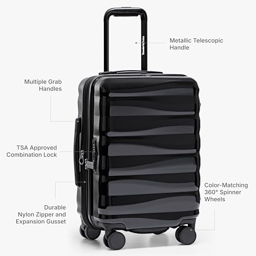 Traveler's Choice Edinburgh II Hardside Spinner Luggage, TSA Lock, Black, 29" Large - color: Black, size: 29" Large
