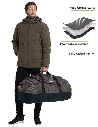 Ubon Convertible Duffel Backpack Weekender Gym Bag with Shoe Compartment - color: Grey, size: 65L