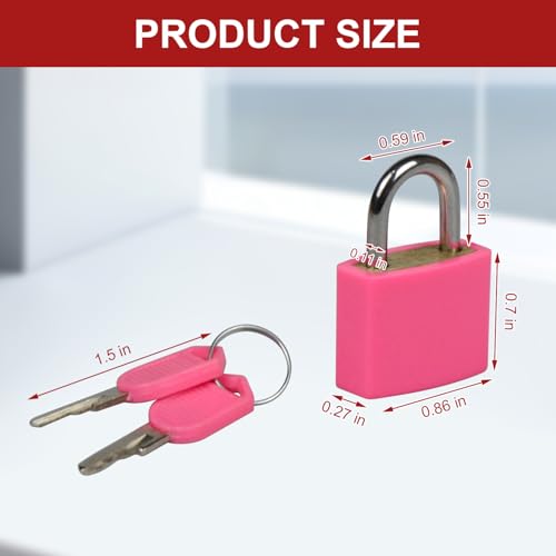 2 Pcs Suitcase Locks with Keys, Multicolor Mini Padlock with Key for Suitcases Backpacks Boxes Cabinet Laptop Bags Travel Bags Locker (Green,Yellow) - color: Green,Yellow