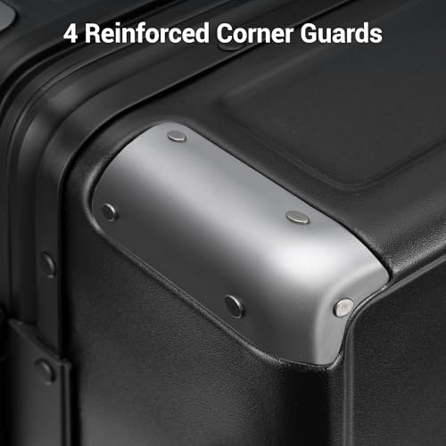 LEVEL8 Zipperless Checked Luggage Medium Hardside Suitcase 24 Inch, Black - color: Black, size: Checked 24 Inch (Upgraded)