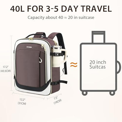 KROSER Laptop Backpack Computer Backpack 17 Inch Men-Beige/Coffee/Black - color: Beige/Coffee/Black
